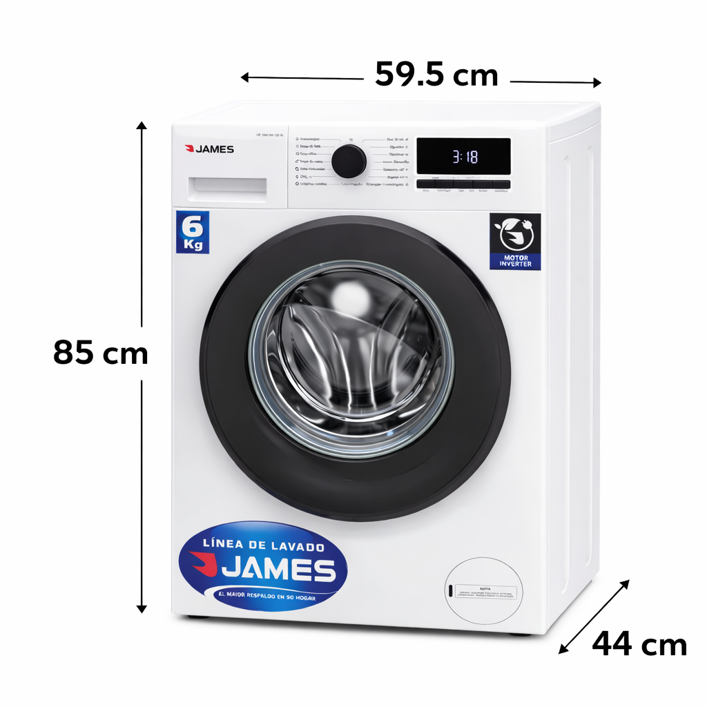 Lavarropas JAMES frontal 6kg LR 1006 INV G6 BL
