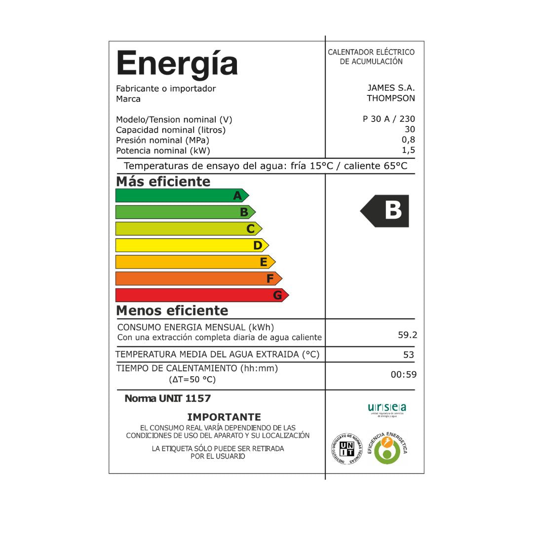 Termotanque Thompson 30L