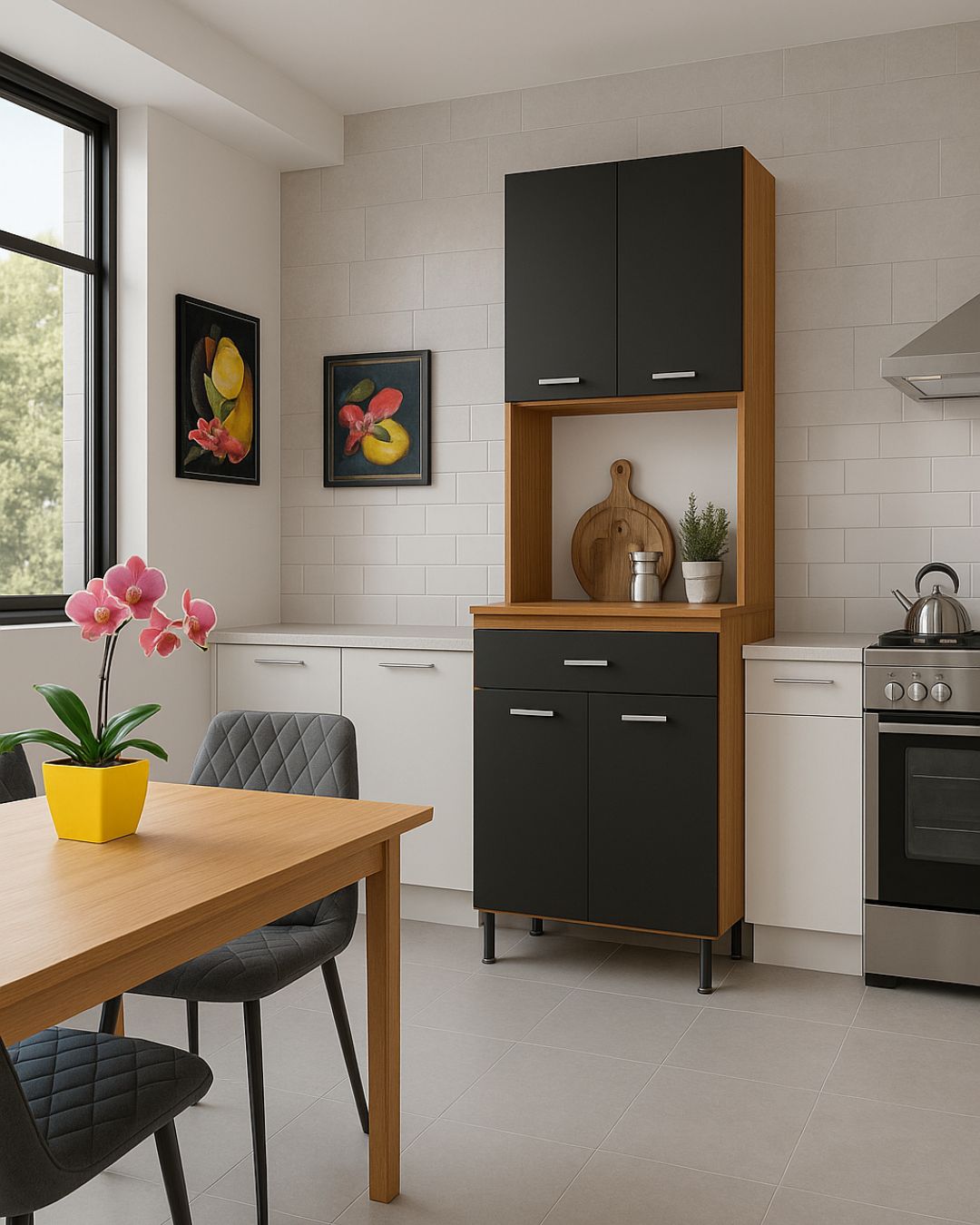 Kit de cocina 4 puertas - DBL60 - Color:Negro