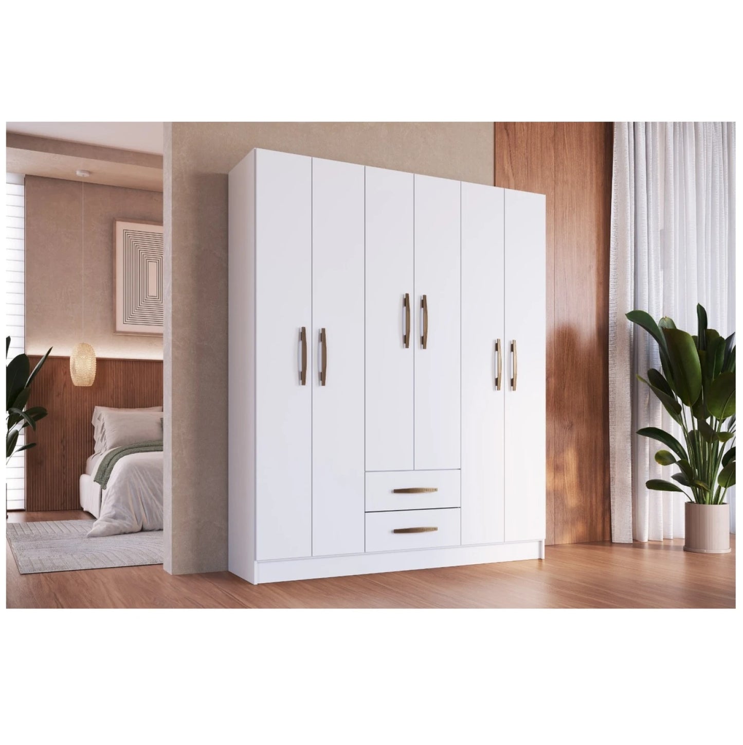 Ropero 6 puertas La Tentación - BLANCO