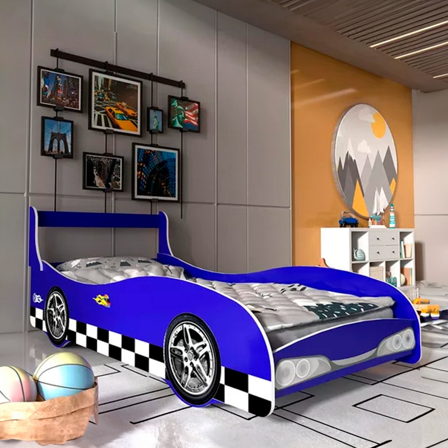Cama 1 plaza infantil - AUTO RALLY 250797 AZUL