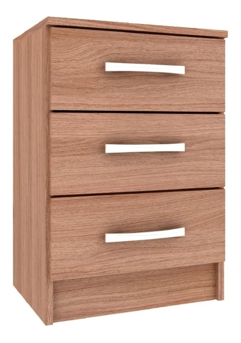 Mesa de luz 3 cajones - BLANCO