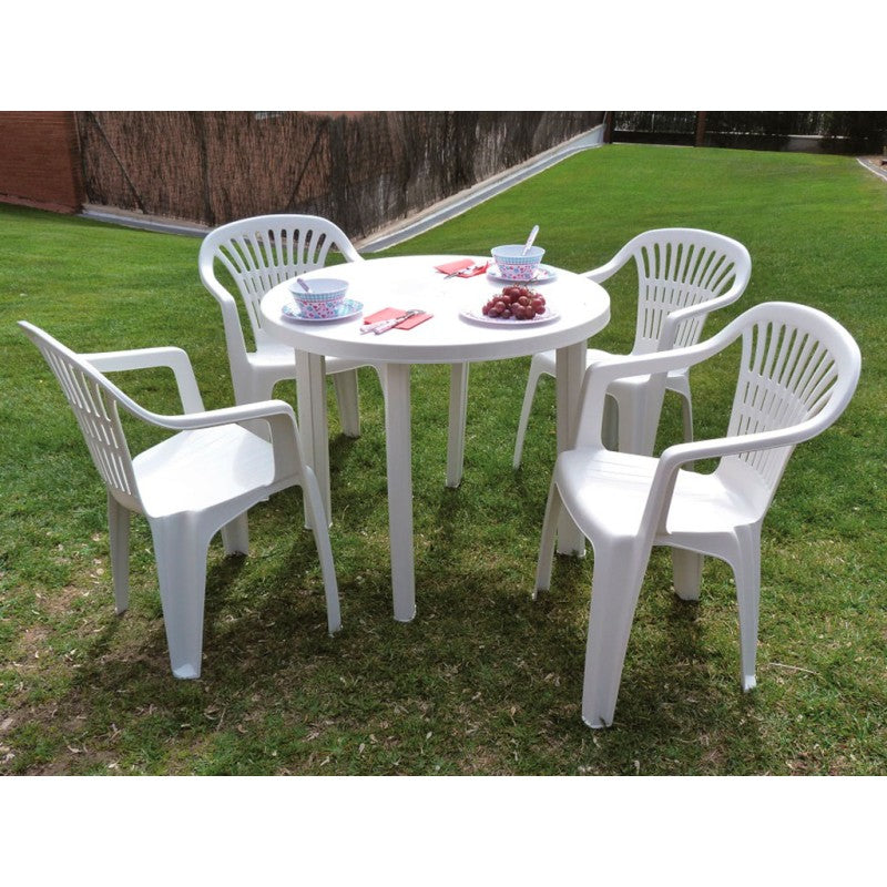 Mesa PVC circular blanco