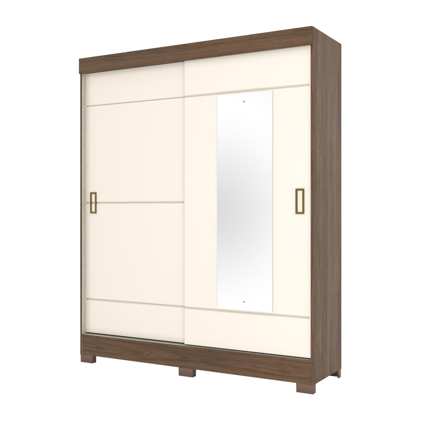 Ropero 2 puertas corredizas B66 - MARRÓN/BEIGE