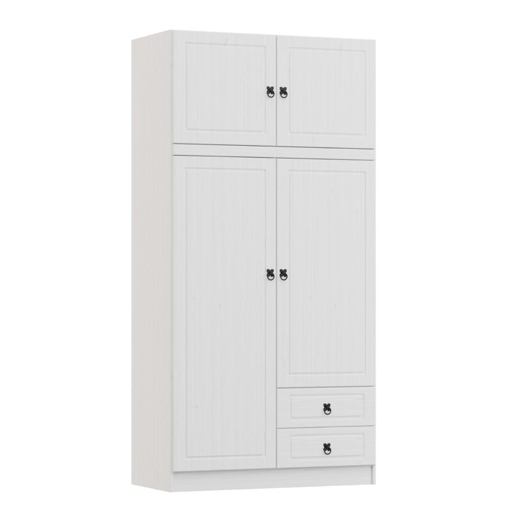 Ropero madera maciza 2 puertas blanco