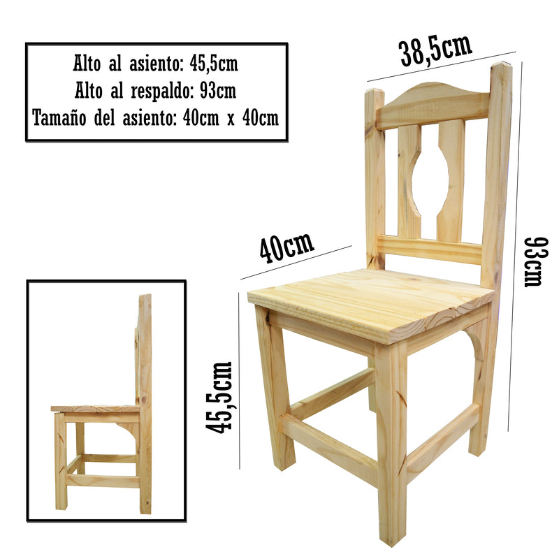 Silla de madera sin lustre