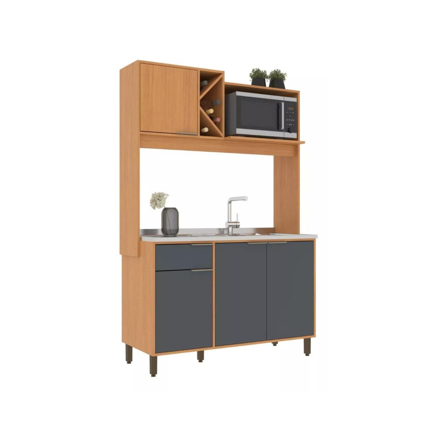 Cocina compacta Sophia Angelim/Grafito 1120