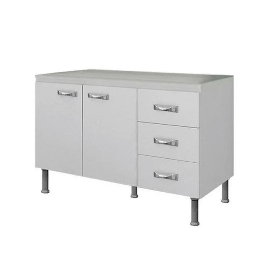 Bajo mesada 2 puertas y 3 cajones blanco