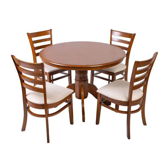 Juego de comedor de madera HV 4 sillas