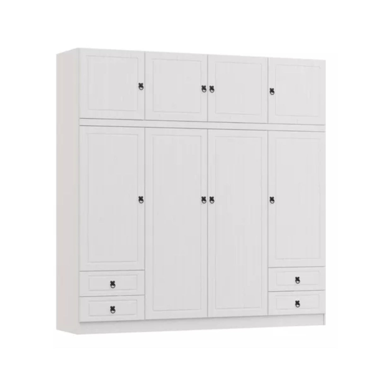 Ropero madera maciza 4 puertas blanco