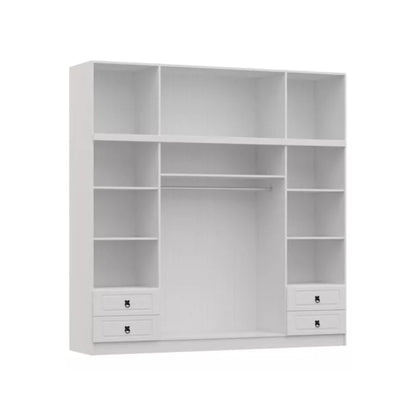 Ropero madera maciza 4 puertas blanco