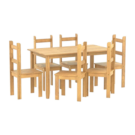 Juego de comedor 6 sillas madera Mexicano