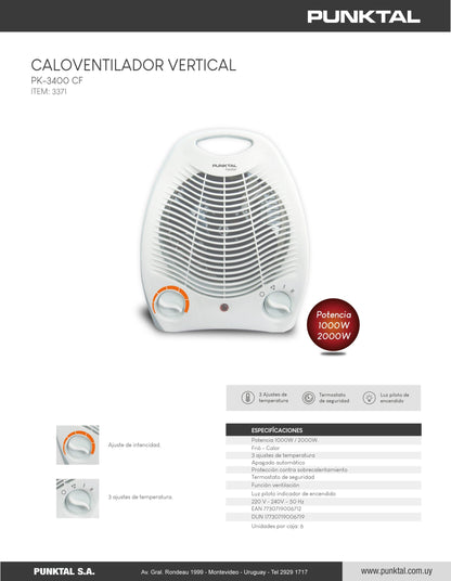 Caloventilador Punktal PK-3400