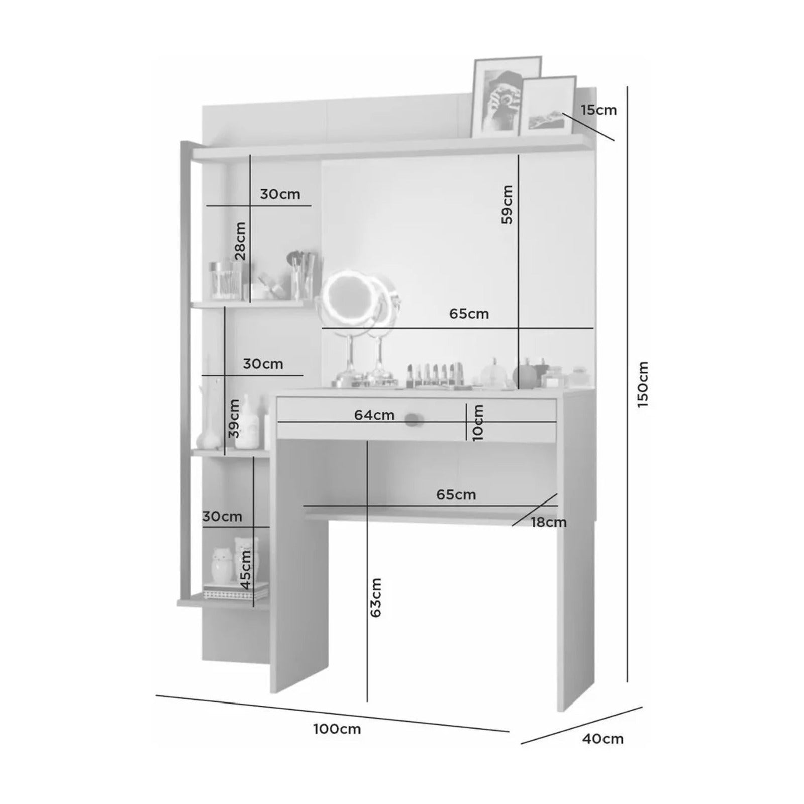 Tocador con alhajero Encanto