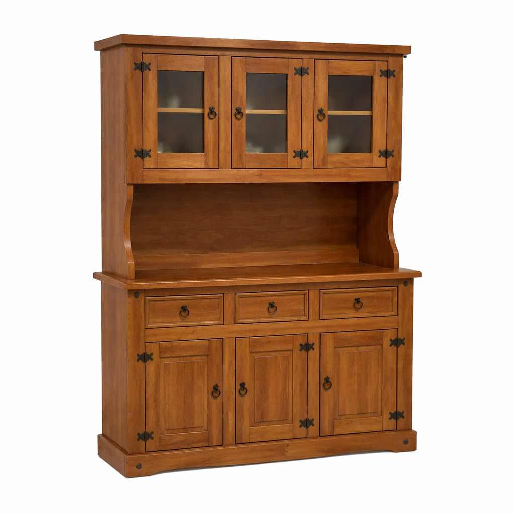 Cristalero en madera maciza CARAMELO - CH9184C