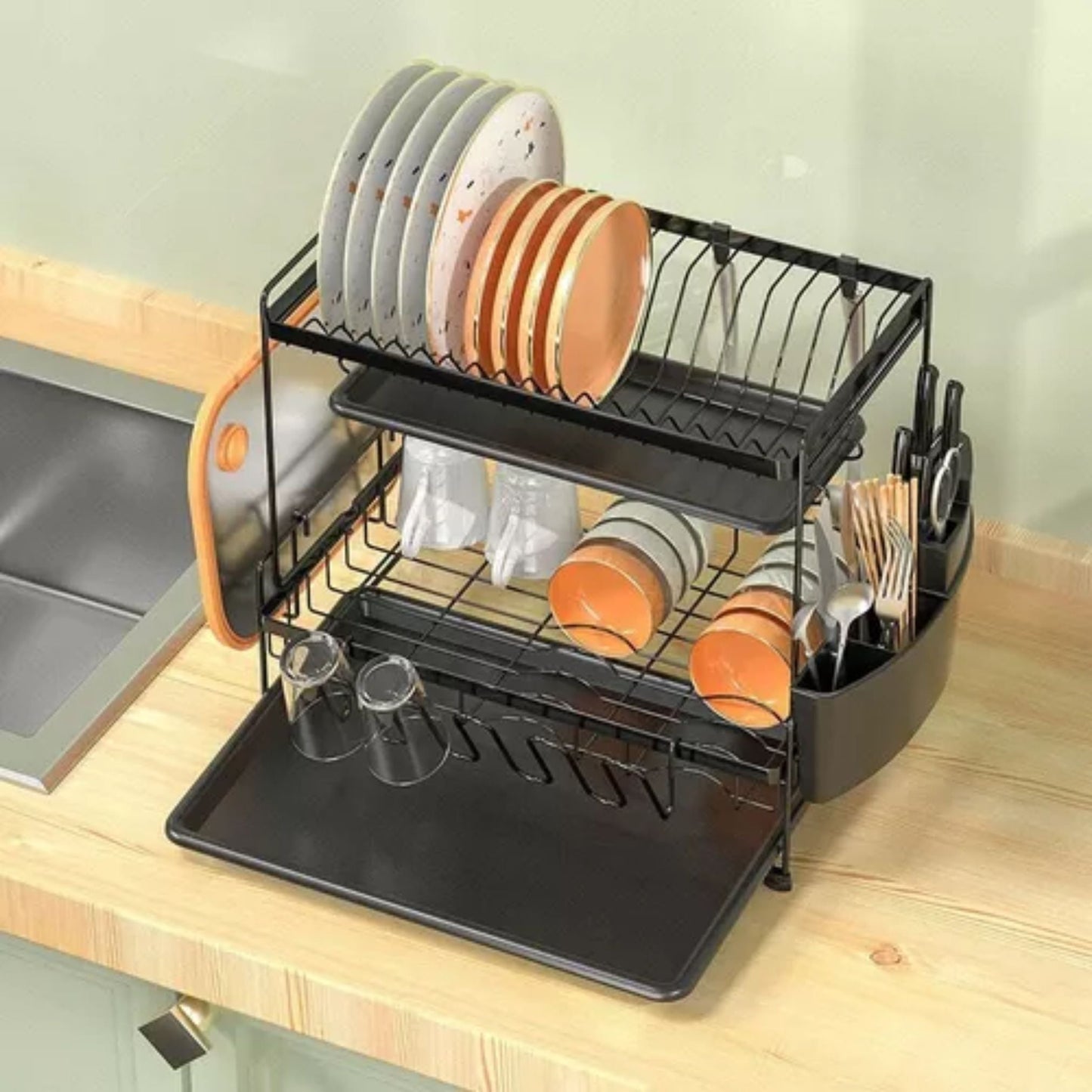 Escurridor 2 niveles EG1939 - NEGRO