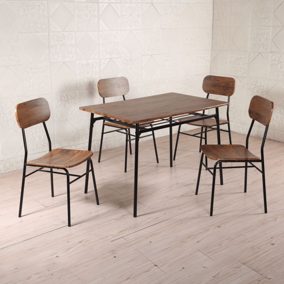 Juego de comedor 4 sillas en caño - 116