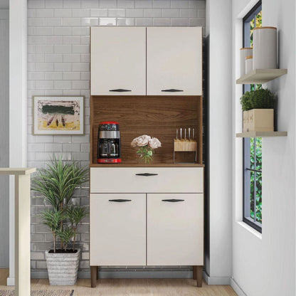 Kit de cocina 4 puertas CRIS - NOGUEIRA/OFF WHITE