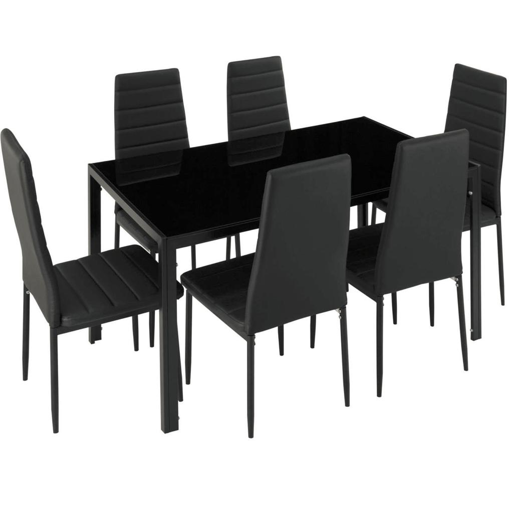 Juego de comedor 6 sillas Avatar - NEGRO