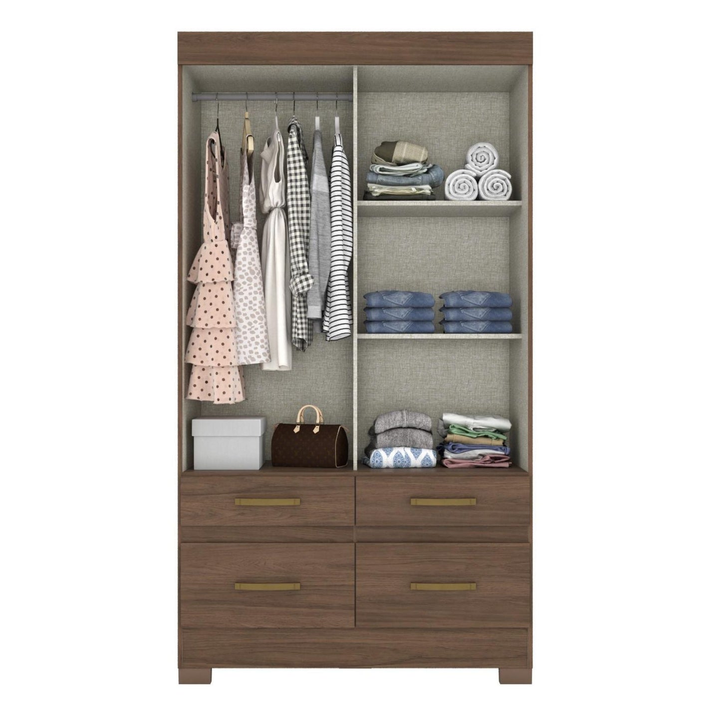 Ropero 2 puertas corredizas B25 - CASTAÑO FLEX