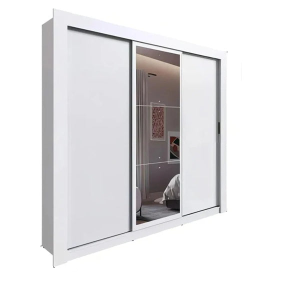 Ropero 3 puertas corredizas con espejo 950 - BLANCO