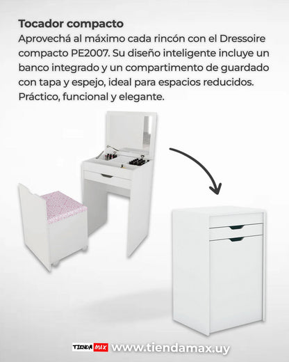 Tocador con banco Rosado/Blanco - PE-2007/408