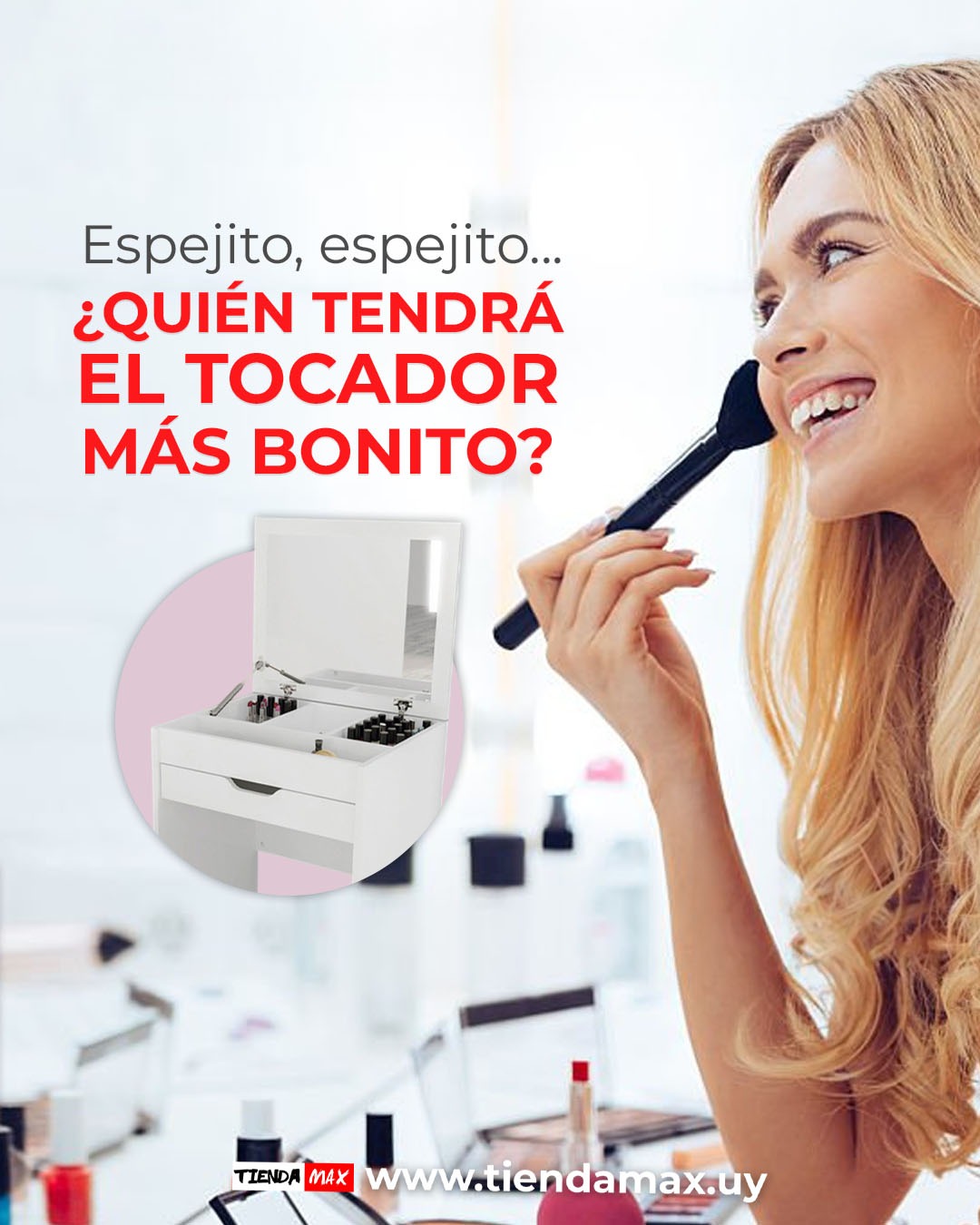 Tocador con banco Rosado/Blanco - PE-2007/408