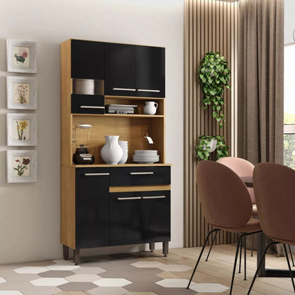 Kit de cocina 6 puertas 2090 - MIEL/NEGRO