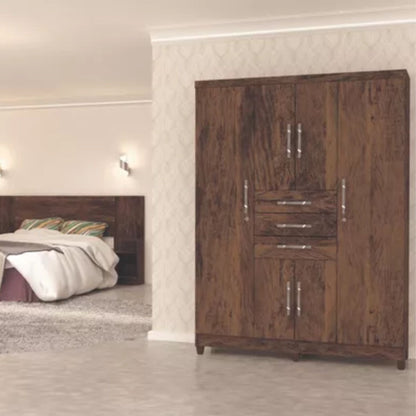 Ropero 6 puertas Taurus - IMBUIA/RÚSTICO