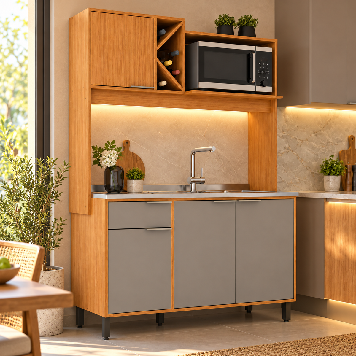 Cocina compacta SOPHIA - ANGELIM/DAMASCO