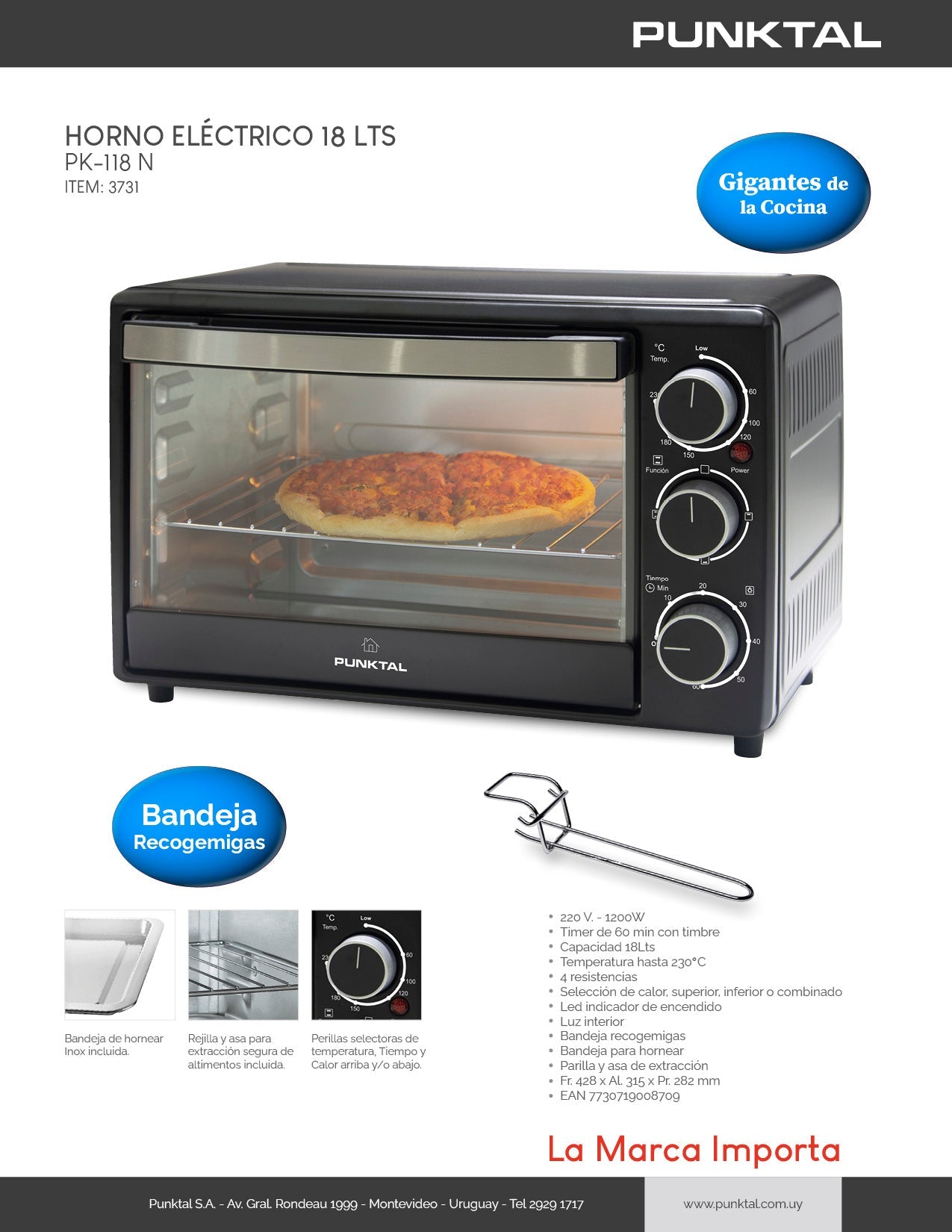 Horno eléctrico Punktal PK-118N