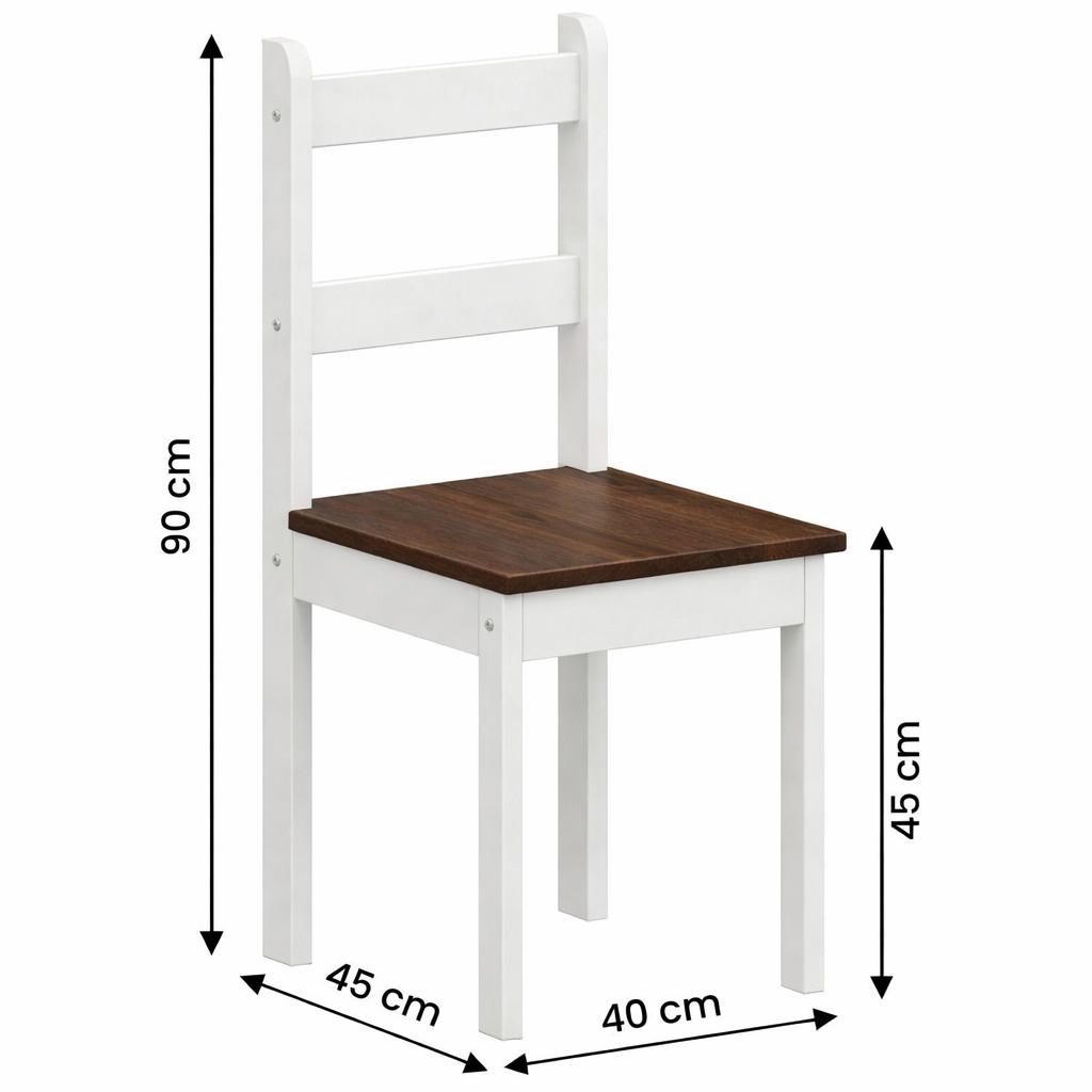 Juego de comedor madera lustrado 6 sillas APA-6 - BLANCO/CERA