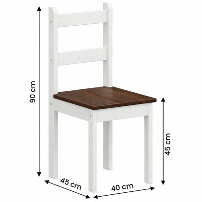 Juego de comedor madera lustrado 6 sillas APA-6 - BLANCO/CERA