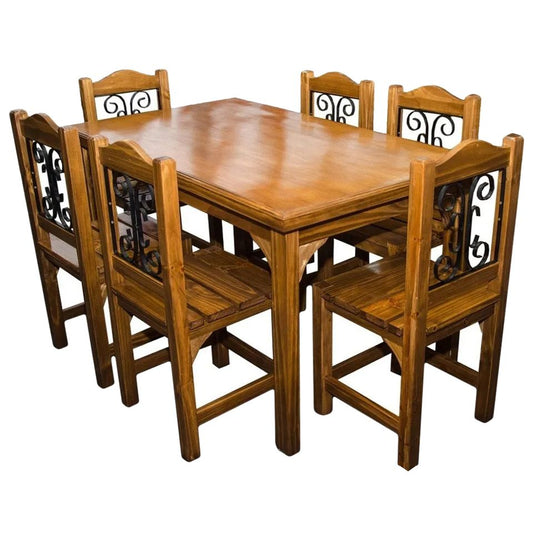Juego de comedor 6 sillas madera maciza - REMAR
