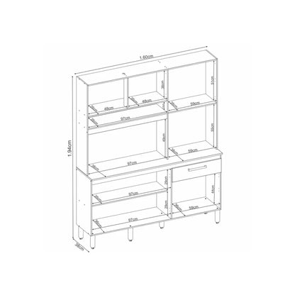 Kit de cocina 6 puertas 1 cajón - ÁLAMO