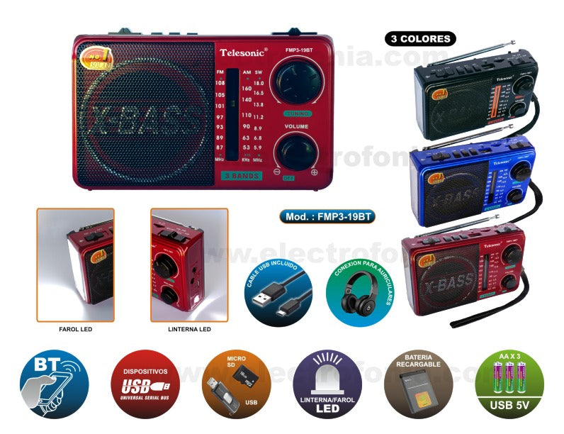 Radio Telesonic FMP3-19BT