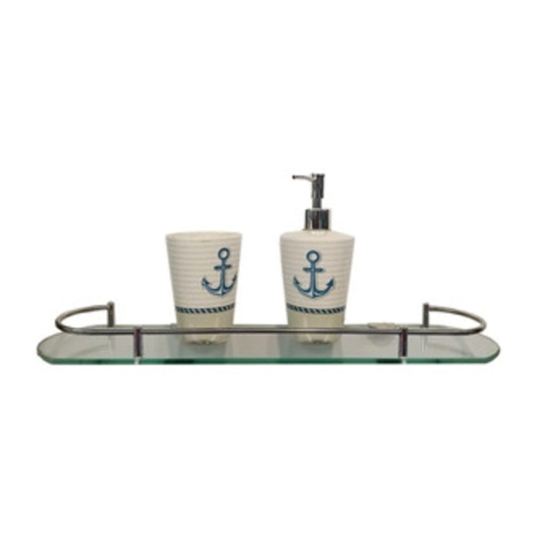 Estante para baño de vidrio