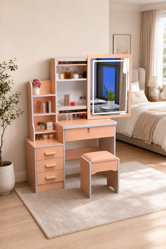 Tocador con Espejo LED Rosa - ESH0020 