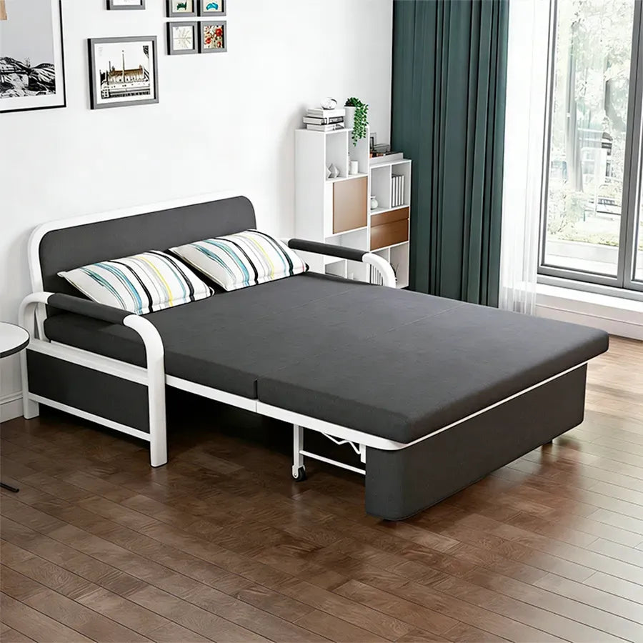 Sofá cama 2 cuerpos plegable en metal ESH0034G - GRIS