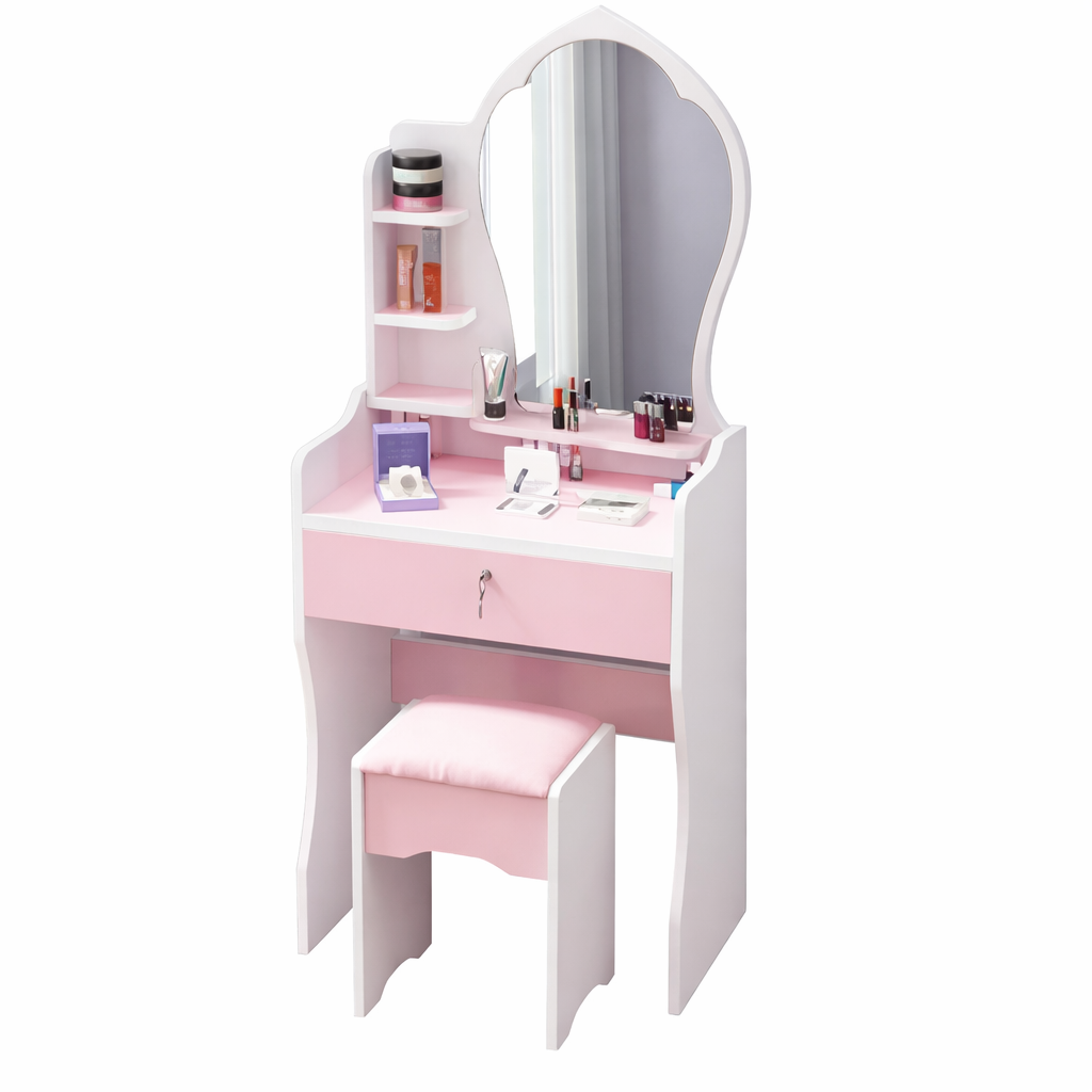 Tocador con espejo y banco - MUE0357