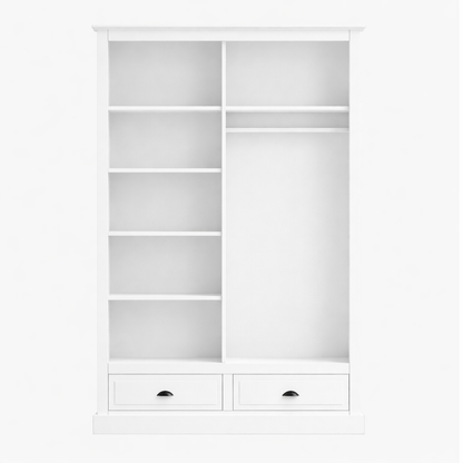 Ropero 2 puertas corredizas madera maciza BLANCO - VB3088