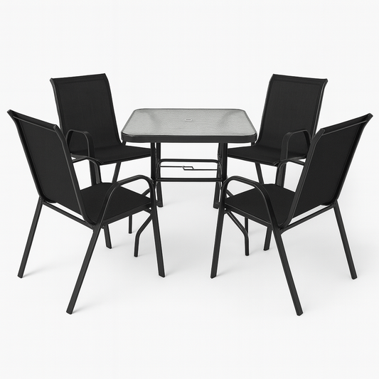 Juego de patio en acero y textilina MINORI - NEGRO