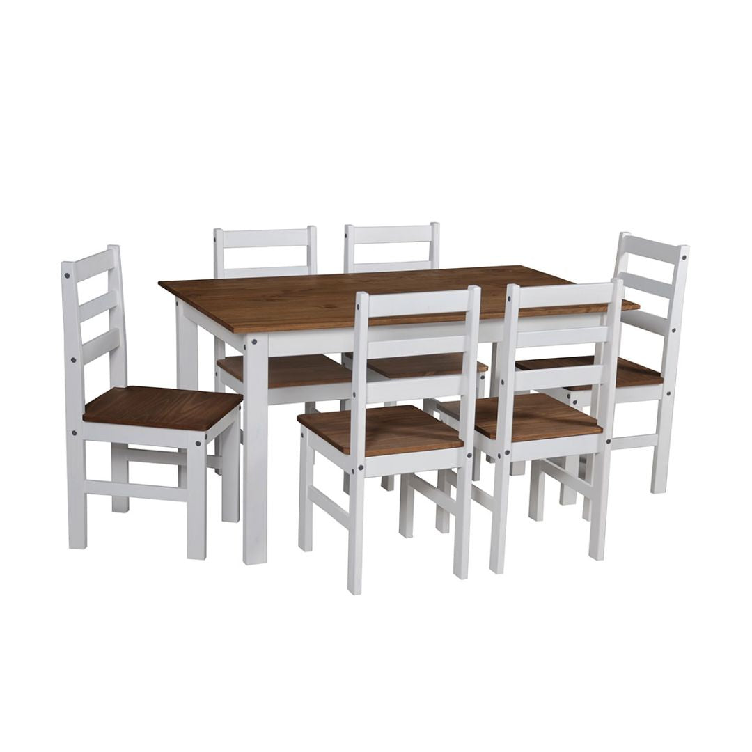 Juego de comedor Mexicano 6 sillas - NEVADO