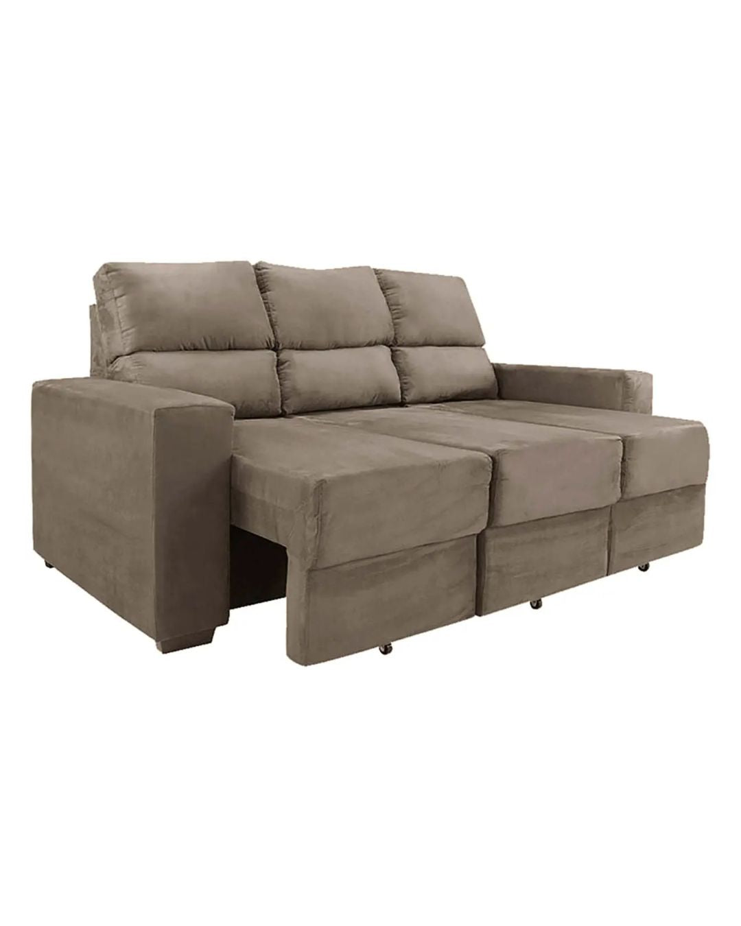 Sillón 3 cuerpos Tela Marrón - LOUIS