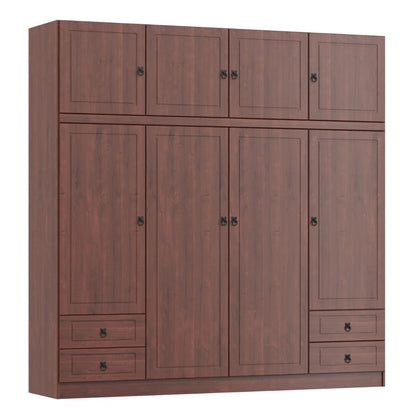 Ropero madera maciza 4 puertas - MARRON
