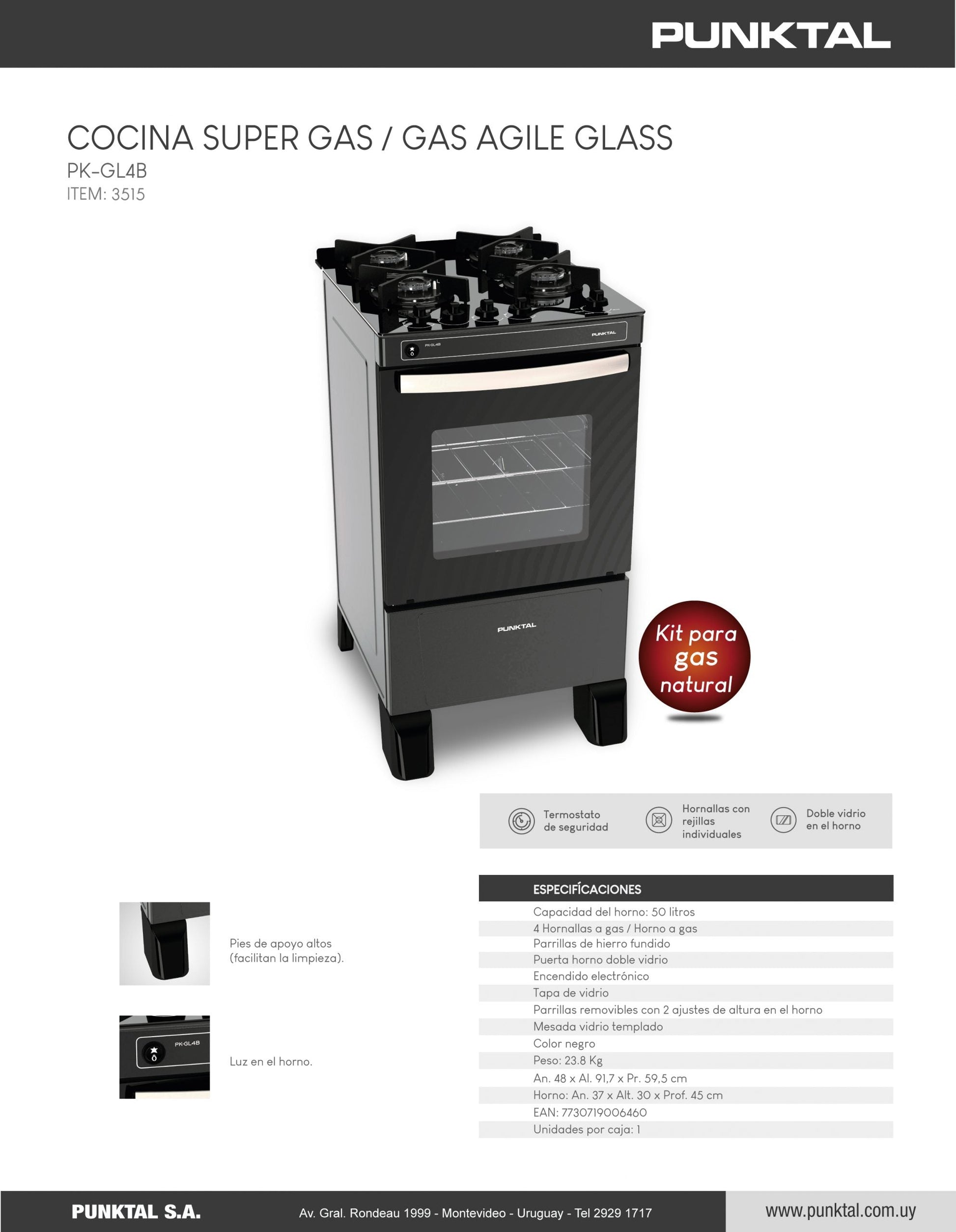 Cocina a gas Punktal - GL4B