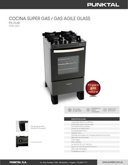 Cocina a gas Punktal - GL4B