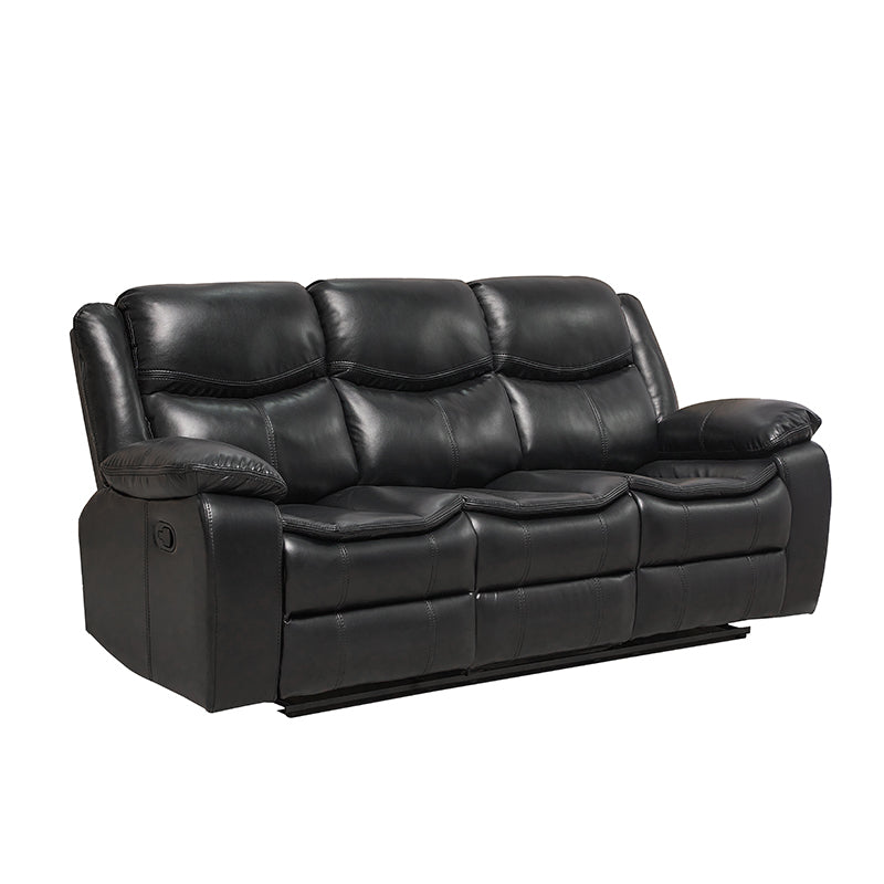 Sillón reclinable 3 cuerpos en PU - NEGRO