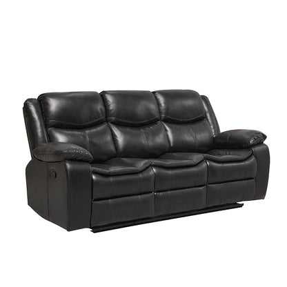 Sillón reclinable 3 cuerpos en PU - NEGRO