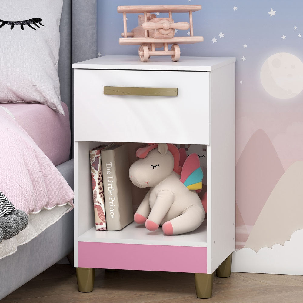 Mesa de luz 1 cajón y espacio MC210 - BLANCO FLEX